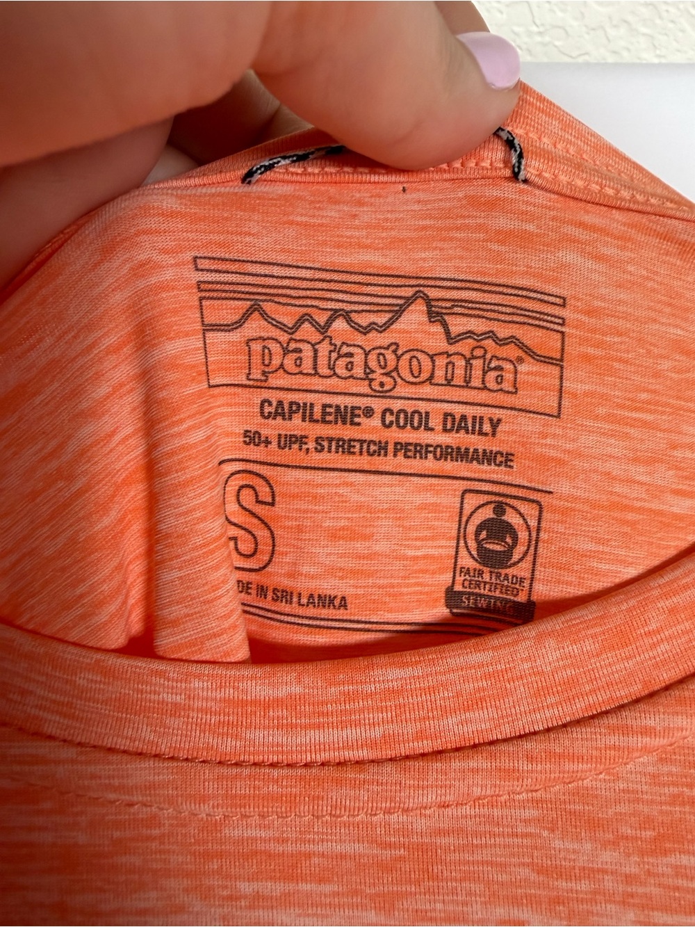 Patagonia Capilene Cool Daily UPF Orange Heather Trail Running Graphic Tee - Picture 4 of 8